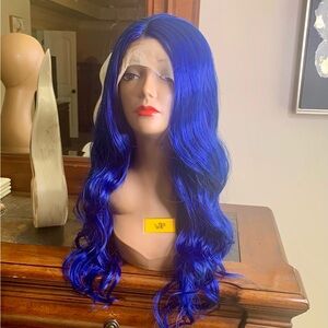 Vibrant Blue Women's Synthetic Lace-front Wig
